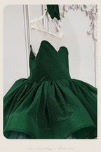 Emerald Green glitter tulle girls princess dress with sweetheart bodice, sheer illusion back and puffy tutu skirt, designed for birthdays and holiday parties, view 17