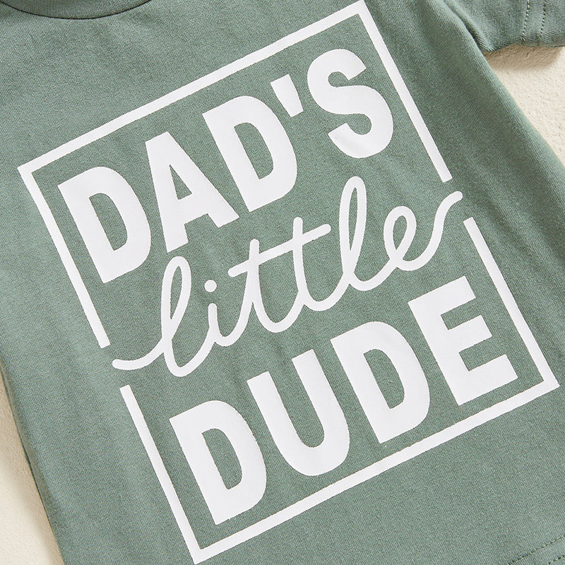 CONTRAST SLOGAN TWO-PIECE SET