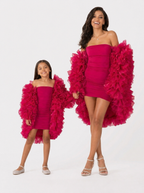 Fuchsia Ruffle Mini Mommy and Daughter Matching Dresses