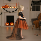Emma high-low trailing girls Halloween witch dress