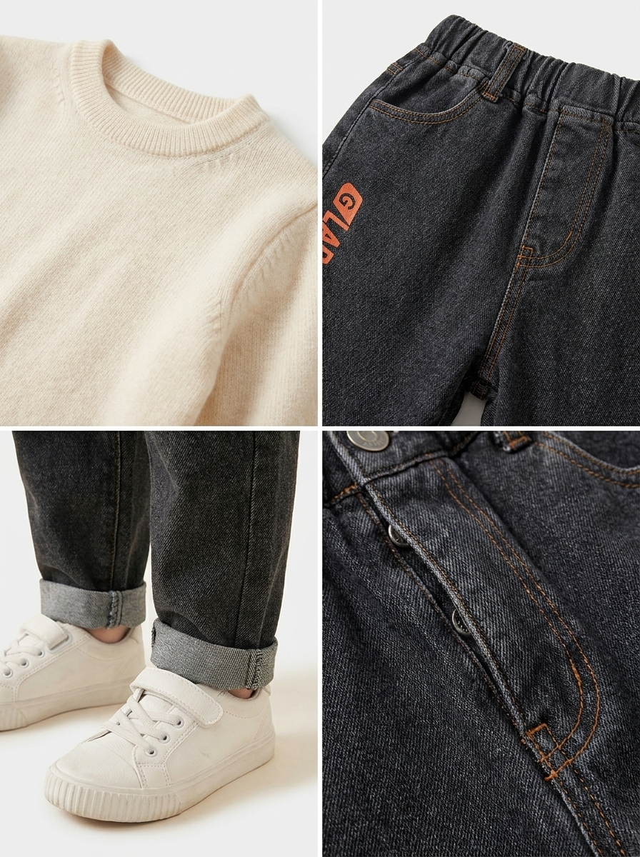 Children's Jeans Thin Loose Trousers