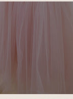 Pink tulle girls princess gown with sequin bodice, ruffled flutter sleeves and tiered train skirt, designed for birthdays and weddings, view 9