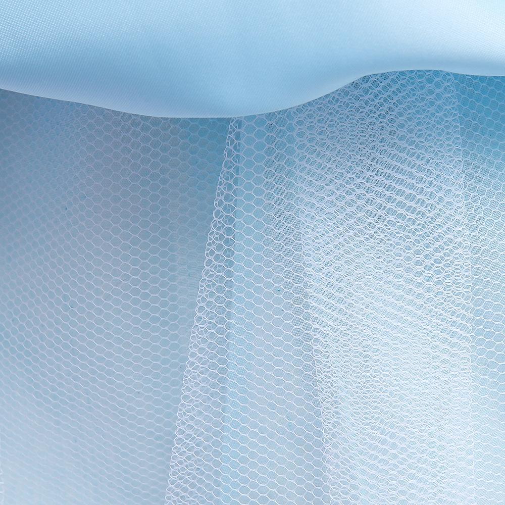 Sky Blue sequin girls party dress with tulle skirt and satin waistband, designed for birthdays and holidays, view 7