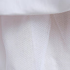 White sequin girls party dress with tulle skirt and satin waistband, designed for birthdays and holidays, view 8