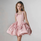 Floral bow flower girl formal princess dress