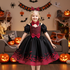Isabella girls red bat print vampire style Halloween dress