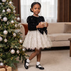 Velvet Bow Tassel Tutu Dress in Black – lifestyle photo 1