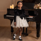 Velvet Bow Tassel Tutu Dress in Black – lifestyle photo 2
