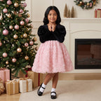 Velvet Rosette Tulle Princess Dress in Black – lifestyle photo 1