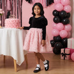 Velvet Rosette Tulle Princess Dress in Black – lifestyle photo 2