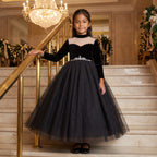Velvet Sparkle Tulle Ball Gown in Black – lifestyle photo 1
