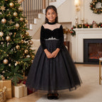 Velvet Sparkle Tulle Ball Gown in Black – lifestyle photo 3
